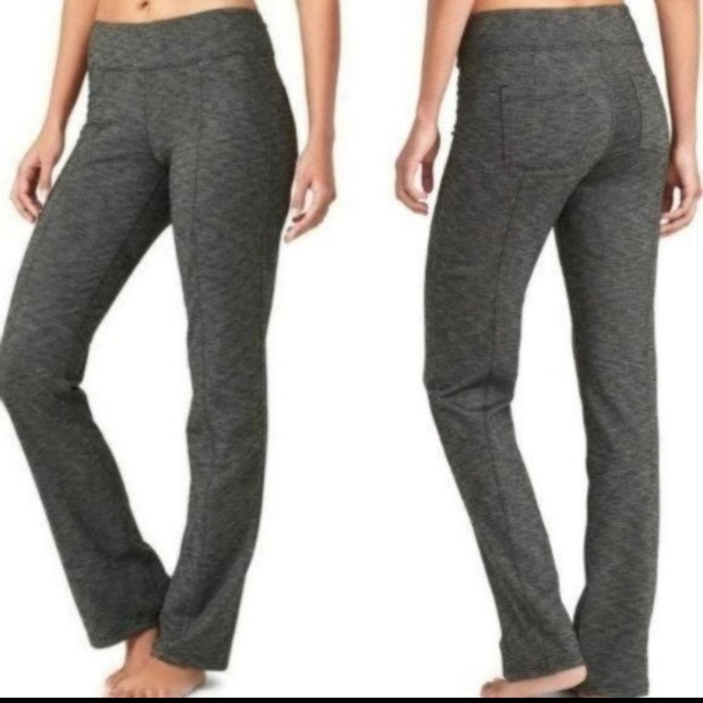 Athleta Grey Metro Classic Wide Leg Flare Pants Size Small